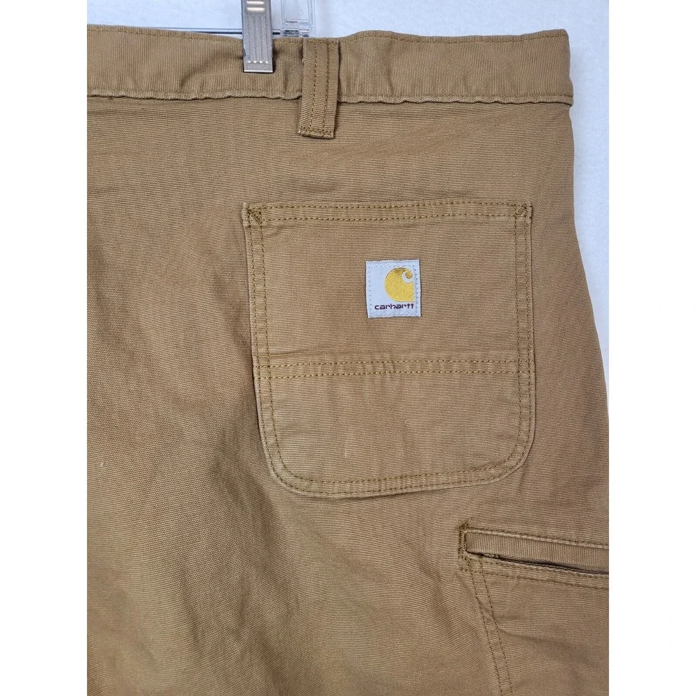 Carhartt Rugged Flex Relaxed Fit BROWN Canvas Work Shorts BS2514-M Size 50 - Picture 4 of 7